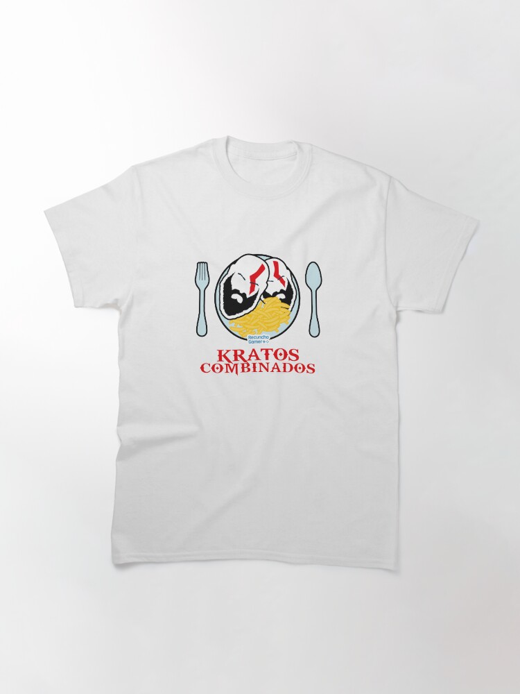 Imagen 3 de 7, Camiseta clásica con la obra Kratos Combinados, diseñada y vendida por RecunchoGamer.