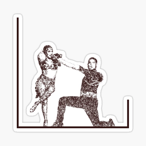 Dance couple 5 - Brown ink Sticker