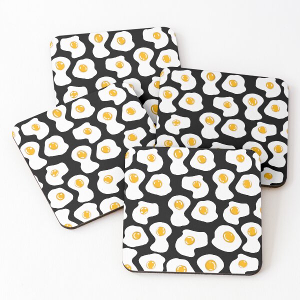 Item preview, Fried egg Print black designed and sold by DemonicGloom.