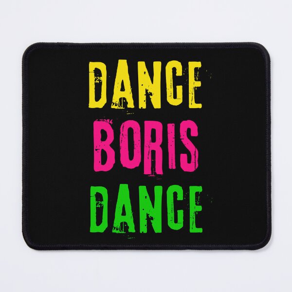 Item preview, Quote mocking Boris Johnson: «Dance, Boris, Dance». Bright yellow pink green print. designed and sold by fowons.