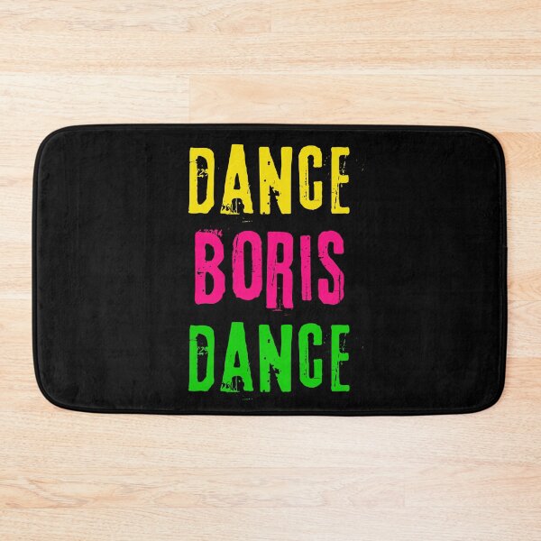 Item preview, Quote mocking Boris Johnson: «Dance, Boris, Dance». Bright yellow pink green print. designed and sold by fowons.