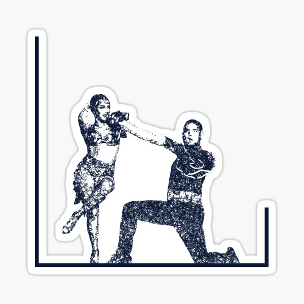 Dance couple 5 - Blue ink Sticker