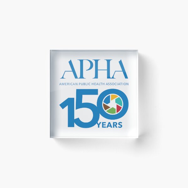 APHA 150th anniversary logo, Full Color on White Collection Acrylic Block
