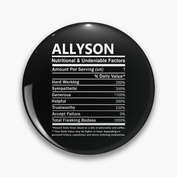 Item preview, Allyson Name T Shirt - Allyson Nutritional And Undeniable Factors Gift Item Tee designed and sold by artiagasonya.