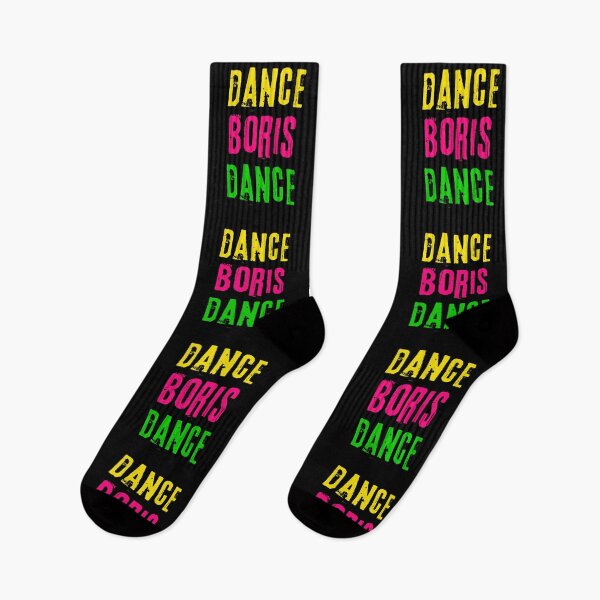 Item preview, Quote mocking Boris Johnson: «Dance, Boris, Dance». Bright yellow pink green print. designed and sold by fowons.