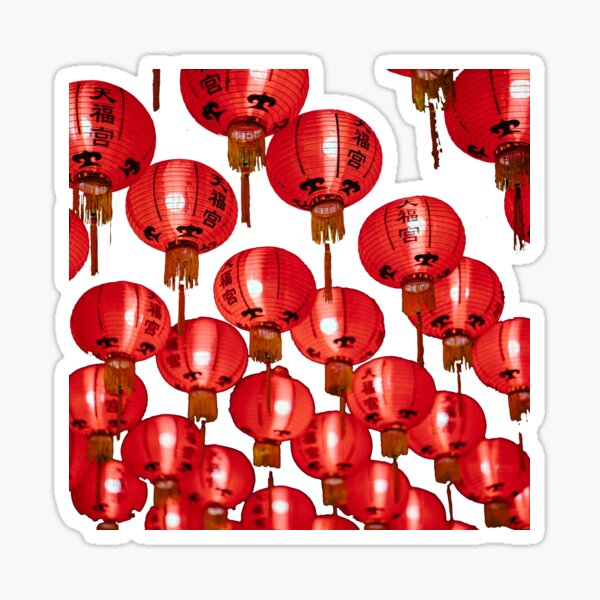 "Chinese lanterns" Sticker for Sale by Karuveil Redbubble