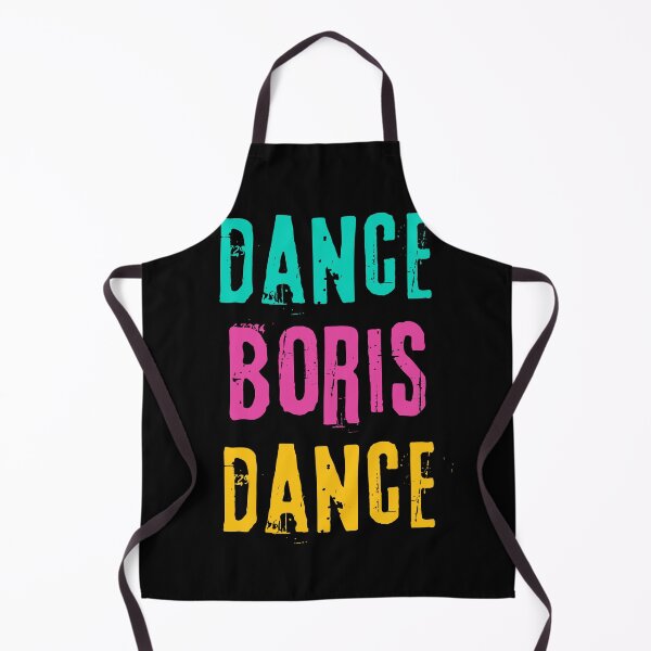 Item preview, Quote mocking Boris Johnson: «Dance, Boris, Dance». Bright azure blue, pink, yellow print. designed and sold by fowons.
