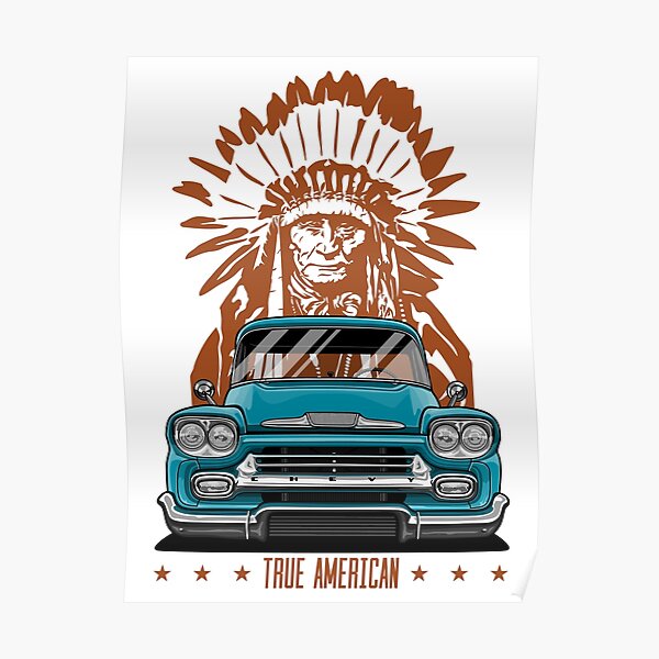 True American. Chevy Apache Pickup Truck (aquamarine) Poster