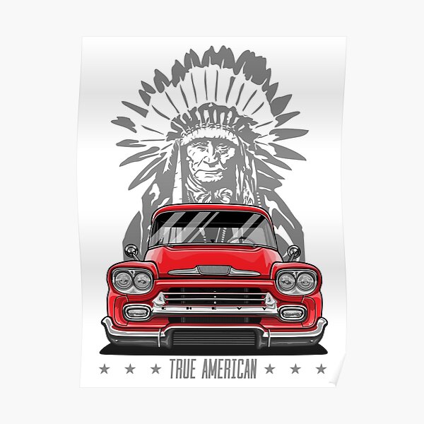 True American. Chevy Apache Pickup Truck (red) Poster