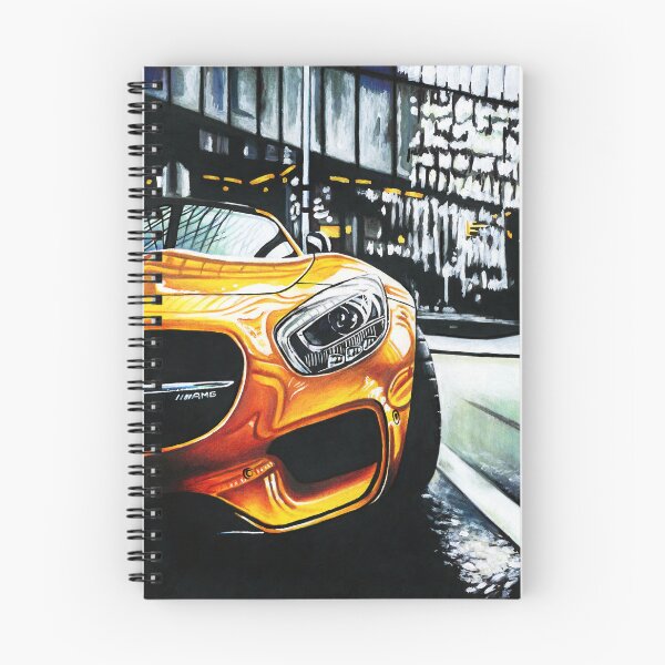 Item preview, Mercedes AMG, car drawing, yellow black, New York, original design, Art Pamela designed and sold by ArtPamDesign.