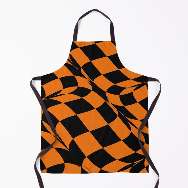 Artikelvorschau, Black and Orange Distorted Checkerboard Pattern - Coloro 2022 Popular Color Magma Orange 024-55-38 entworfen und verkauft von ColorOfTheYears.