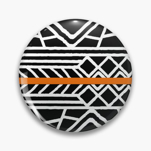 Item preview, Orange Black White Mudcloth Stripe Pattern Pairs Coloro 2022 Popular Color Magma Orange 024-55-38 designed and sold by ColorOfTheYears.