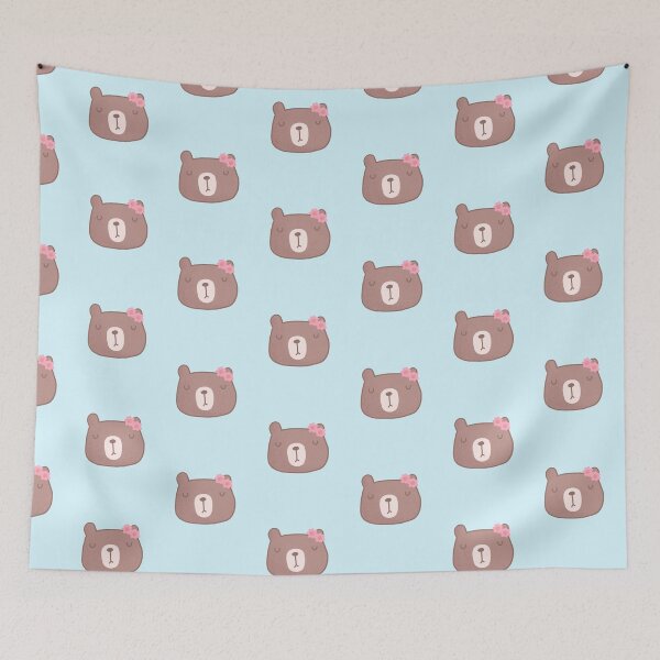 Item preview, Pretty Brown Bear with Pink Flowers designed and sold by Paper Hearteu.