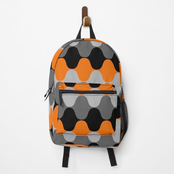 Item preview, Orange Gray Black Retro Wavy Stripe Pattern Pairs Coloro 2022 Popular Color Magma Orange 024-55-38 designed and sold by ColorOfTheYears.