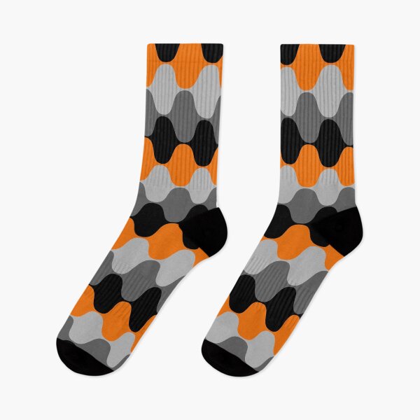 Item preview, Orange Gray Black Retro Wavy Stripe Pattern Pairs Coloro 2022 Popular Color Magma Orange 024-55-38 designed and sold by ColorOfTheYears.