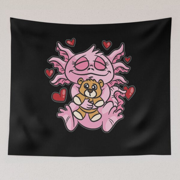 Item preview, Kawaii Axolotl With Stuffed Animal Teddy Bear  designed and sold by Moonpie90.