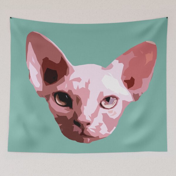 Item preview, Sphynx Cat - Hairless Cute Cat - Pop Art WPAP designed and sold by inkandmoth.