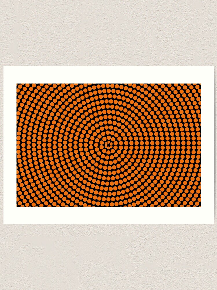 Thumbnail 1 von 3, Kunstdruck, Black Orange Retro Circle Polka Dot Pattern Pairs Coloro 2022 Popular Color Magma Orange 024-55-38 designt und verkauft von ColorOfTheYears.