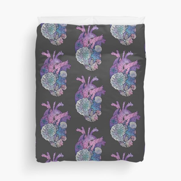' Mermaids Heart ' Ocean Inspired Illustration Duvet Cover