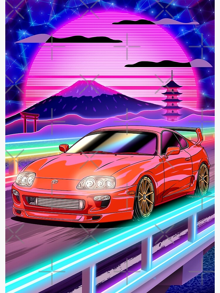 Toyota Supra MK4 Vaporwave Poster for Sale by Navin Guyvit