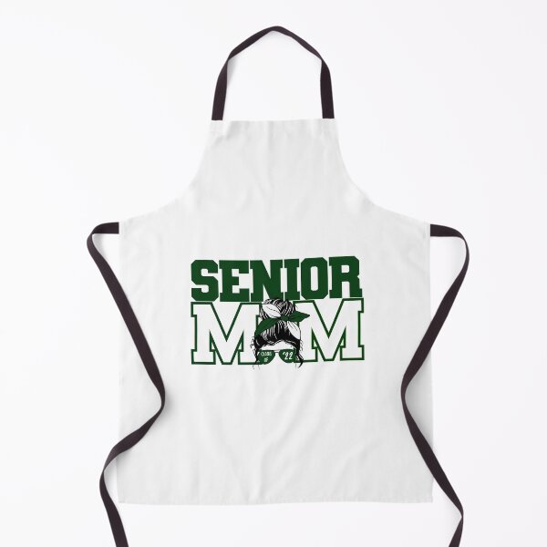 Item preview, Senior Mom Class of 22 Green/White Messy Bun designed and sold by ItsaMomThingLLC.