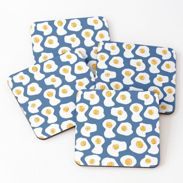 Item preview, Fried egg Print blue designed and sold by DemonicGloom.