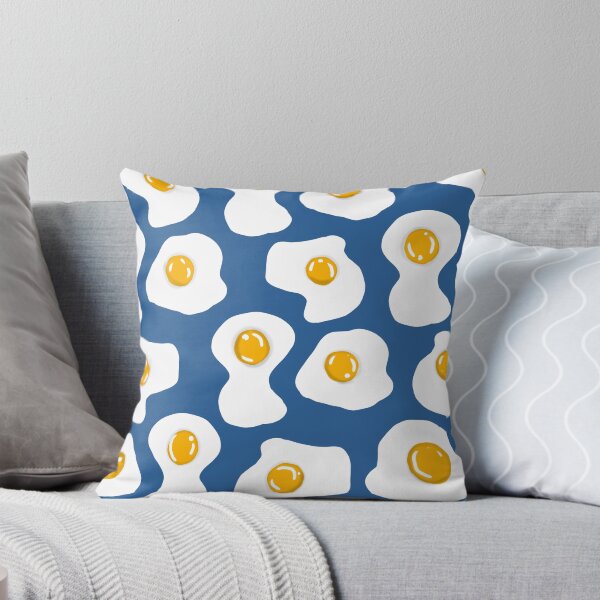Item preview, Fried egg Print blue designed and sold by DemonicGloom.