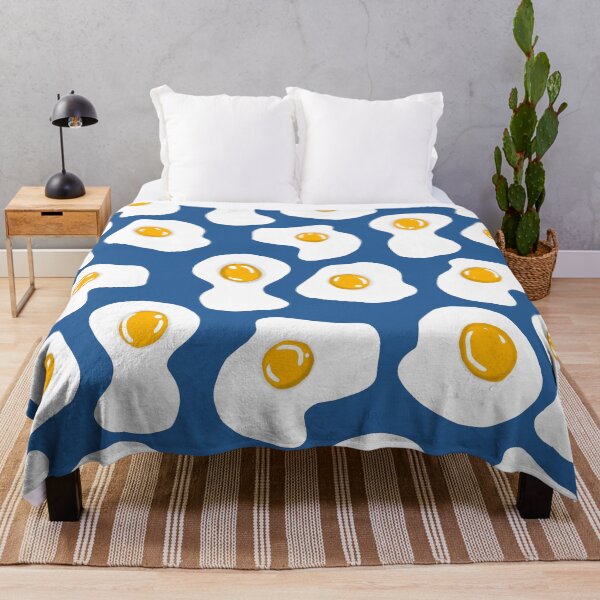 Item preview, Fried egg Print blue designed and sold by DemonicGloom.