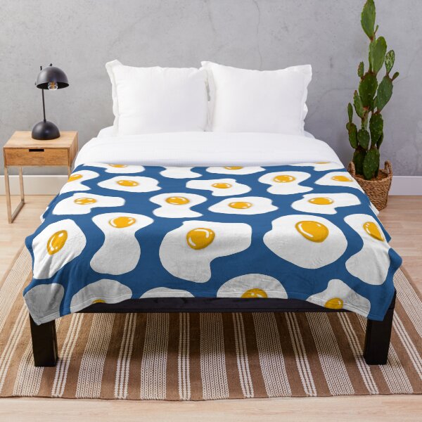 Item preview, Fried egg Print blue designed and sold by DemonicGloom.