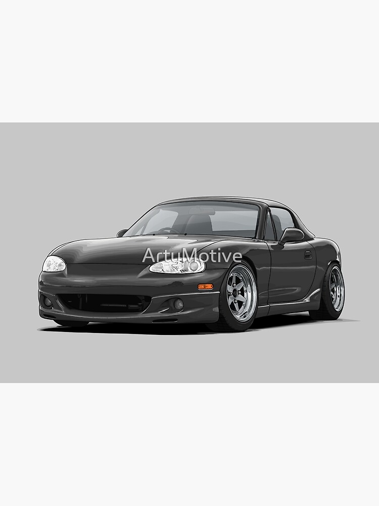 " Mx5 / Miata NB MK2 illustration (Black)" Poster for Sale by