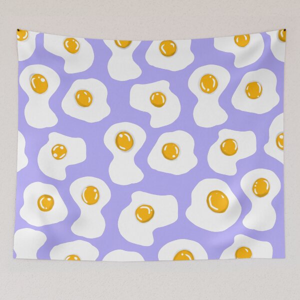 Item preview, Fried egg Print pastel purple  designed and sold by DemonicGloom.