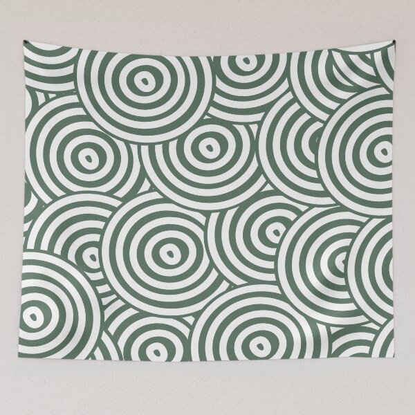 Item preview, Green and White Hypnotic Circle Pattern Pairs Coloro 2022 Popular Color Wavelite 069-43-12 designed and sold by ColorOfTheYears.