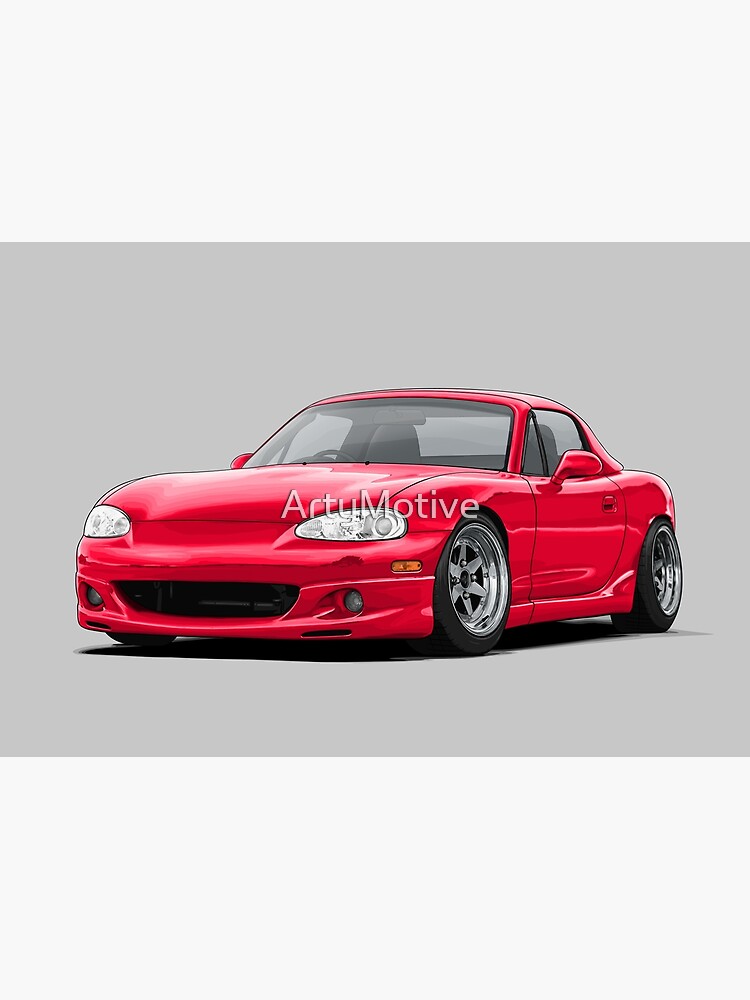 " Mx5 / Miata NB MK2 illustration (red)" Poster by ArtyMotive | Redbubble