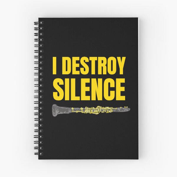Item preview, I Destroy Silence Golden Clarinet Art Quotes - Clarinet Art designed and sold by Funwithmusic.