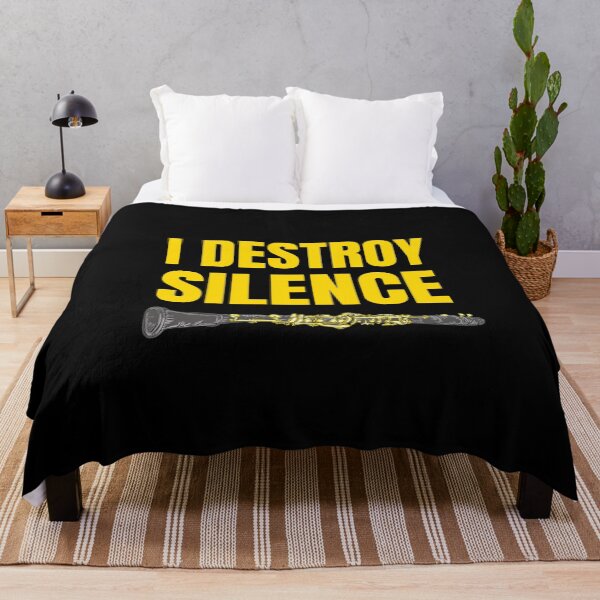 Item preview, I Destroy Silence Golden Clarinet Art Quotes - Clarinet Art designed and sold by Funwithmusic.