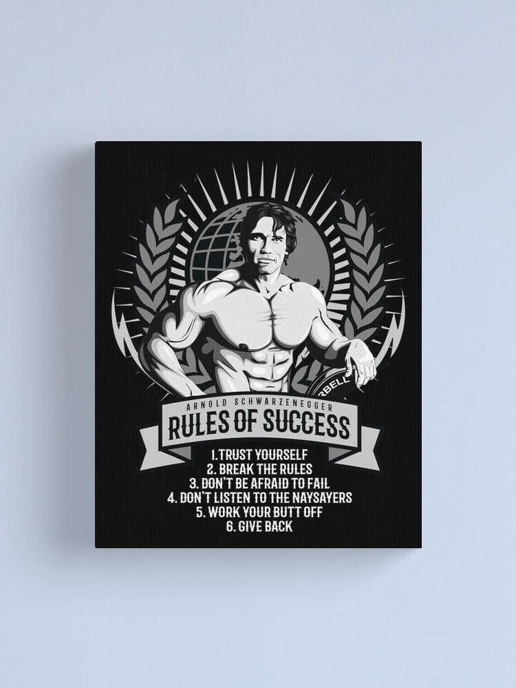 Alternate view of Bodybuilding & Life Motivation, Arnold - Rules Canvas Print