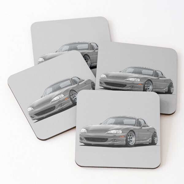 Item preview, Mx5 / Miata NB MK2 illustration (silver) designed and sold by ArtyMotive.