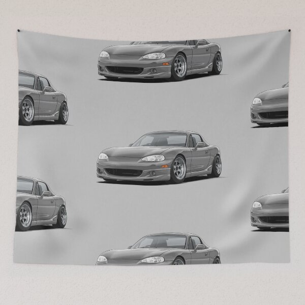 Item preview, Mx5 / Miata NB MK2 illustration (silver) designed and sold by ArtyMotive.