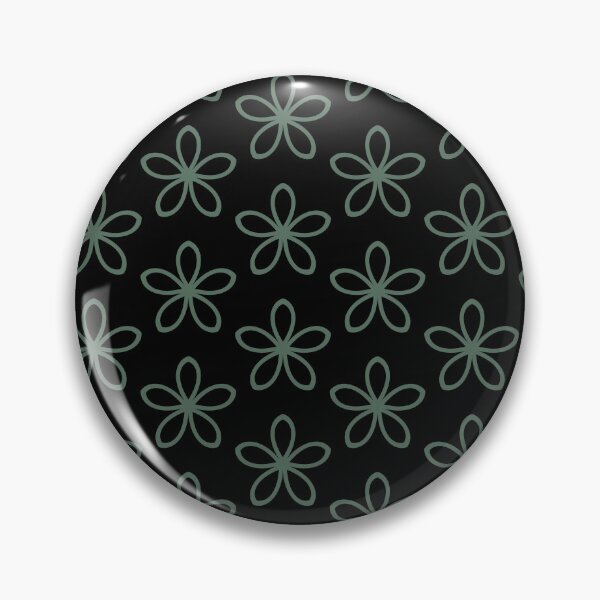Item preview, Black and Green Minimal Flower Pattern Pairs Coloro 2022 Popular Color Wavelite 069-43-12 designed and sold by ColorOfTheYears.