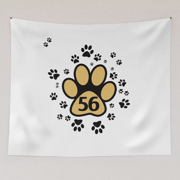 Item preview, Number 56 with animal paws designed and sold by MadandMean.
