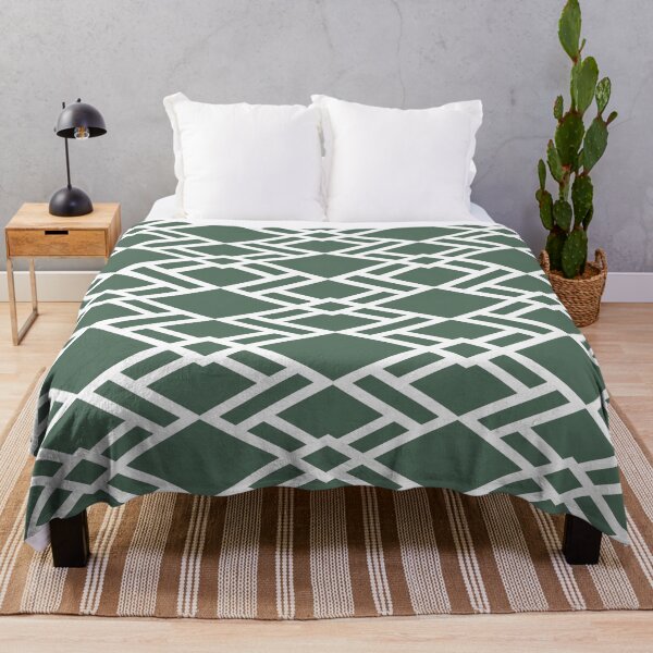 Item preview, Green and White Diamond Shape Tile Pattern Pairs Coloro 2022 Popular Color Wavelite 069-43-12 designed and sold by ColorOfTheYears.