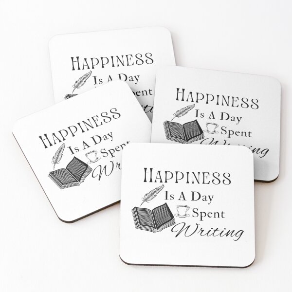 Item preview, Happiness Is A Day Spent Writing - Black Text designed and sold by TheKnightWriter.
