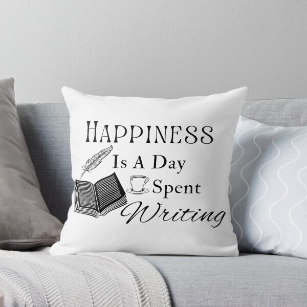 Item preview, Happiness Is A Day Spent Writing - Black Text designed and sold by TheKnightWriter.