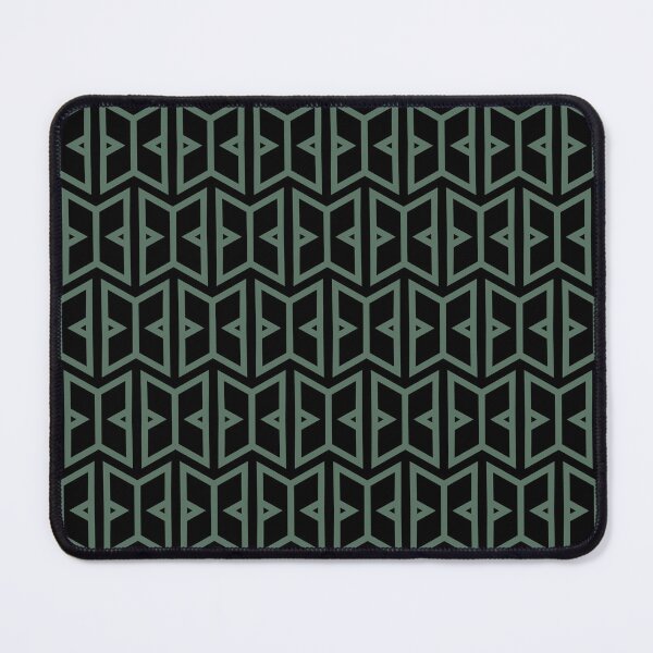 Item preview, Black and Green Simple Art Deco Shape Pattern Pairs Coloro 2022 Popular Color Wavelite 069-43-12 designed and sold by ColorOfTheYears.