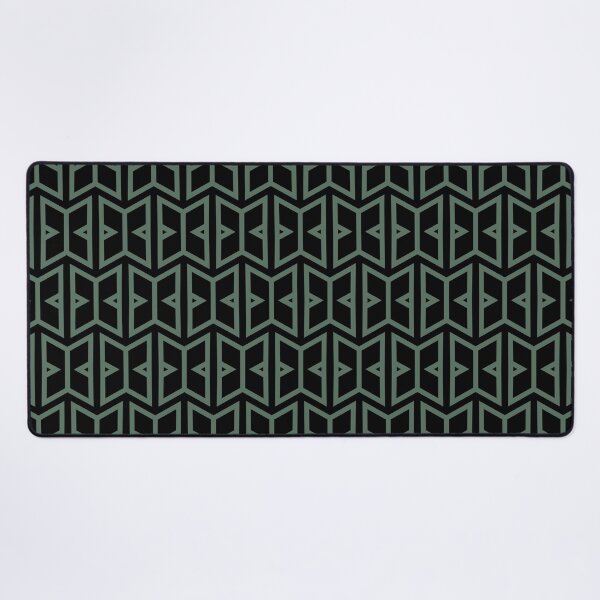 Item preview, Black and Green Simple Art Deco Shape Pattern Pairs Coloro 2022 Popular Color Wavelite 069-43-12 designed and sold by ColorOfTheYears.