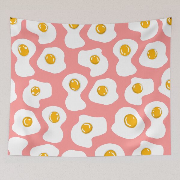 Item preview, Fried egg Print pastel pink designed and sold by DemonicGloom.