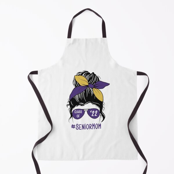 Item preview, Senior Mom Class of 22 Purple/Yellow Messy Bun designed and sold by ItsaMomThingLLC.
