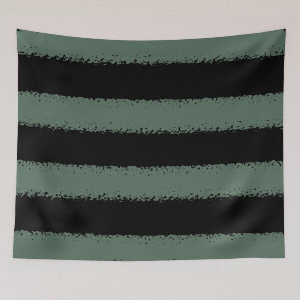 Item preview, Black and Green Horizontal Stripe Pattern Pairs Coloro 2022 Popular Color Wavelite 069-43-12 designed and sold by ColorOfTheYears.