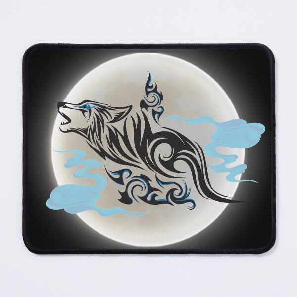 Item preview, Mystical Black Wolf With Blue Eyes In The Moon designed and sold by Onewivnacher.