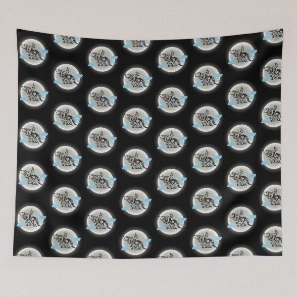 Item preview, Mystical Black Wolf With Blue Eyes In The Moon designed and sold by Onewivnacher.